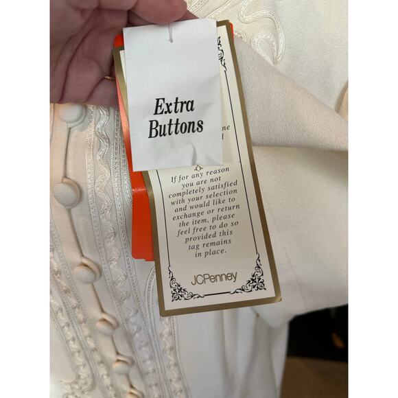 NWT Vintage 90s R&M Richards Cream Embroidered Blazer Size 14 Formal Eveningwear - Picture 5 of 9